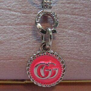 Fuchsia Pink Upcycle/Repurpose Zip Charm💗w/Pave Clasp Snake Necklace